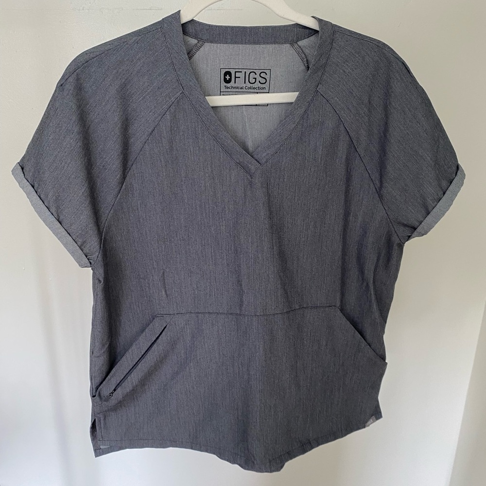 FIGS scrub top graphite size M dolman sleeve oversized boxy shirt